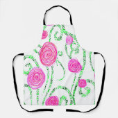 Tablier Floral vert et rose (Recto)