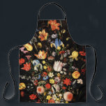 Tablier Floral vintage élégant<br><div class="desc">Elégant tablier floral avec motif de fleurs foncées arrière - plan.</div>