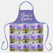 Tablier Floral Viola Violas aquarelle Art Mums Cuisine (Recto)
