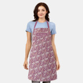 Tablier Floral violet Monogrammé (Porté)