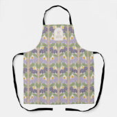 Tablier floral violet vintage avec monogramme (Recto)