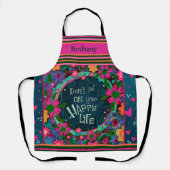 Tablier Floral Whimsical Custom Happy Life Inspirivity (Recto)
