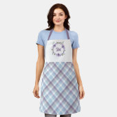 Tablier Floral Wreath Monogram Plaid Apron - Personalized  (Porté)
