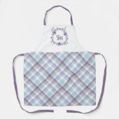Tablier Floral Wreath Monogram Plaid Apron - Personalized  (Recto)