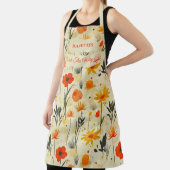 Tablier Floral Zen Abstrait en rouge et orange (Insitu)