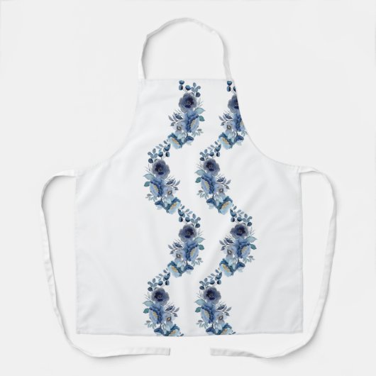 Tablier Flore Bleu mou (Recto)