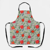 Tablier Flore de Noël Rouge Poinsettia (Recto)