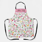 Tablier Flore Fleur sauvage de printemps sur blanc Personn (Recto)