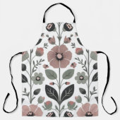 Tablier Flore folk scandinave - Primroses stylisées (Recto)