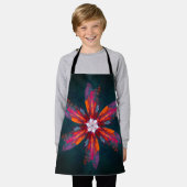 Tablier Flore Mandala Flowers Orange Red Blue Abstract (Porté)