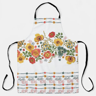 Tablier Flore stylisée : Aquarelle Design sans joint.