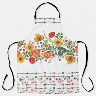 Tablier Flore stylisée : Aquarelle Design sans joint.