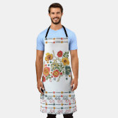 Tablier Flore stylisée : Aquarelle Design sans joint. (Porté)