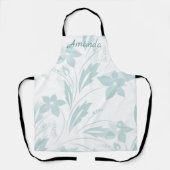 Tablier Flore subtile en blues (Recto)
