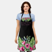 Tablier Flore tropicale mignonne avec citation sarcastique (Porté)