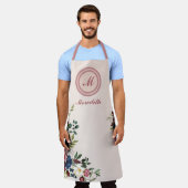 Tablier Flores rustiques Thanksgiving Monogramme personnal (Porté)