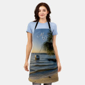 Tablier Floride Arbre de palmiers incliné Sunset Apron (Porté)