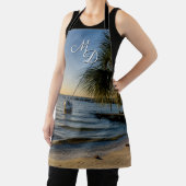 Tablier Floride Arbre de palmiers incliné Sunset Apron (Insitu)