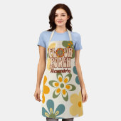 Tablier "Flour Power" Retro 60s amusant Cuisine de cuisson (Porté)