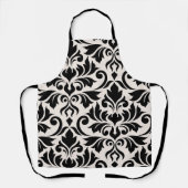 Tablier Flourissant Damask Art I Black on Cream (Recto)