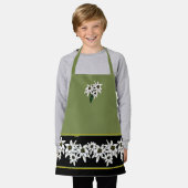 Tablier Flowers de Small Green and Black Edelweiss (Porté)