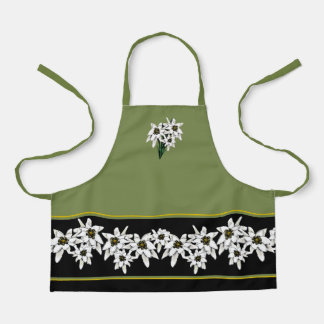 Tablier Flowers de Small Green and Black Edelweiss