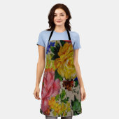 Tablier Flowers japandi colors texture apron (Porté)