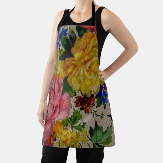 Tablier Flowers japandi colors texture apron (Insitu)