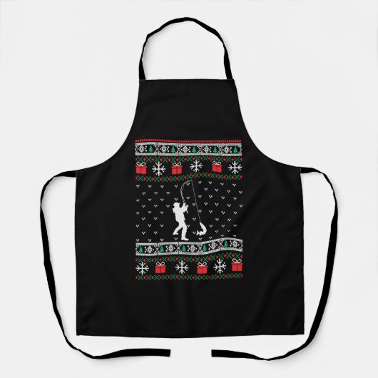 Tablier Fly Fishing Fish Ugly Christmas Sweater Xmas (Recto)