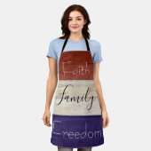 Tablier Foi liberté de famille bois patriotique (Porté)