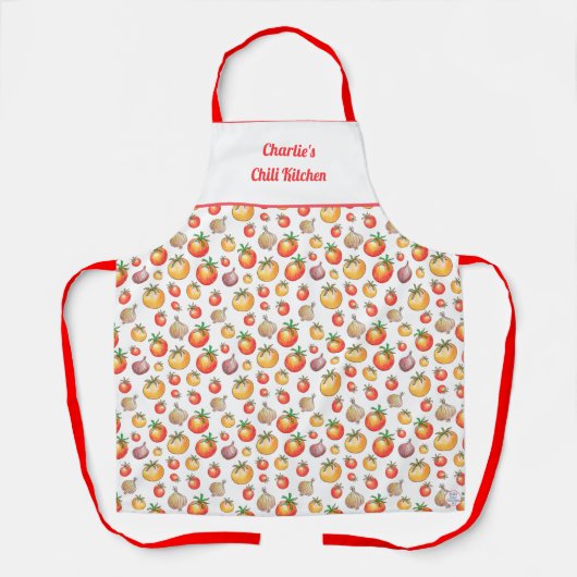 Tablier Foie d'été tiré à la main de chili d'oignon de tom (Recto)