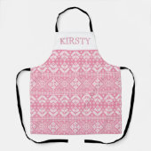 Tablier Foire d'hiver rose pâle et blanc sur l'île Noël (Recto)