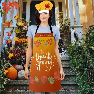 Tablier Foliage Automne Bon thanksgiving familial mignon