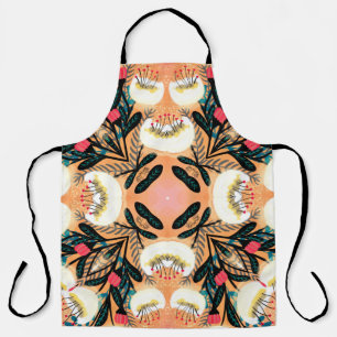 Tablier Folk floral symétrique sans couture motif main pai