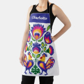 Tablier Folklore aux coqs roses (Insitu)