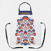 Tablier Folklore bleu et orange (Recto)