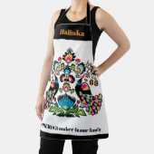 Tablier Folklore polonais avec paons, texte personnalisé (Insitu)