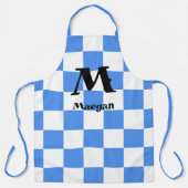 Tablier Fond à motif carreaux bleus (Recto)