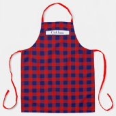 Tablier Fond DIY à carreaux Buffalo Rouge Navy (Recto)