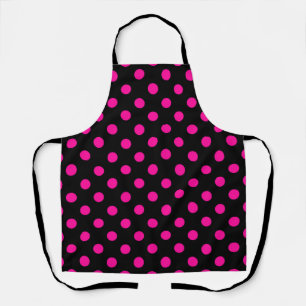 Tablier Fond noir pois roses