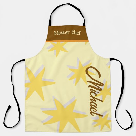 Tablier Fond personnalisé rétro de chef moutarde (Recto)
