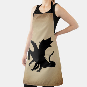 Tablier Fond rustique Dragon noir