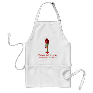 Tablier Fontes funky Roses rouges Mariage Apron