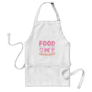 Tablier Food Is My Love Language - Retro Food Lover Chef C