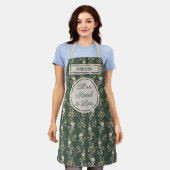 Tablier Forest Green Modern Name Holiday (Porté)