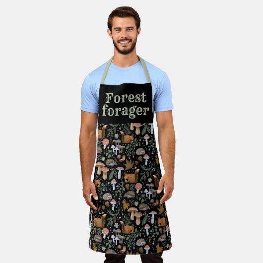 Tablier Forêt automnale Champignons et animaux d'automne (Porté)