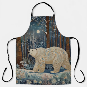 Tablier Forêt bohème d'hiver de l'ours blanc rétro