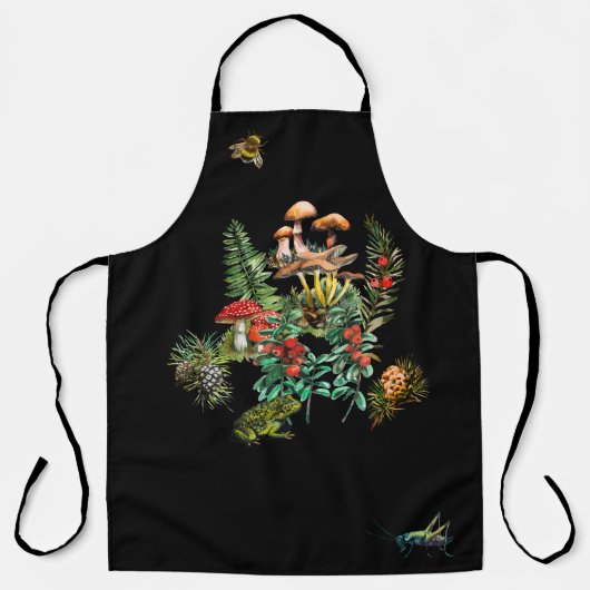 Tablier Forêt, champignons sauvages (Recto)