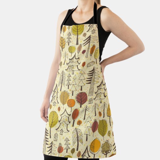 Tablier Forêt d'automne : Motif graphique transparent. (Insitu)