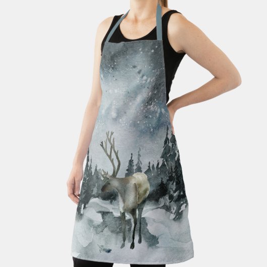 Tablier Forêt de Bois de Cerf de Nuit d'Hiver (Insitu)